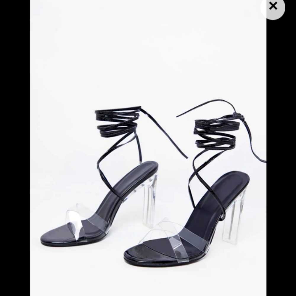 Pretty little thing black heels